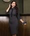 Blocked Detailed Shift Formal Dress
